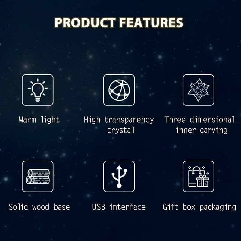 Galaxy: 3D Moon Crystal Ball Night Lamp